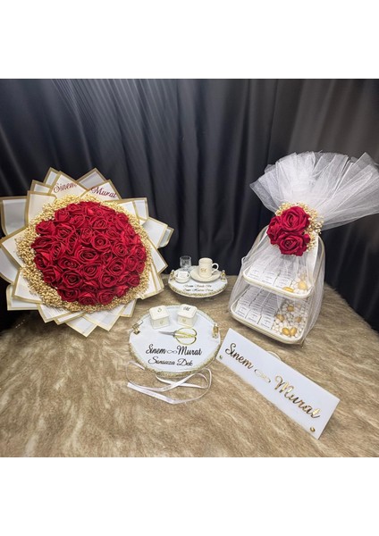 Kız Isteme Söz Nişan Çikolata & Sunum Seti, Isimlikli fiyatları