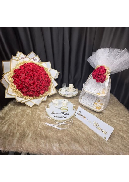 Kız Isteme Söz Nişan Çikolata & Sunum Seti, Isimlikli modelleri