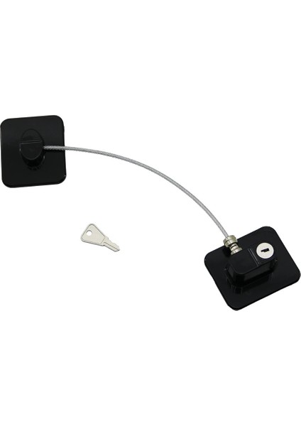 Ieg® Si̇yah Plaka Halatli Emni̇yet Ki̇li̇t 5X6CM Yapişkanli Montaj=2pcs Plaka Halat=18.8cm (4887)