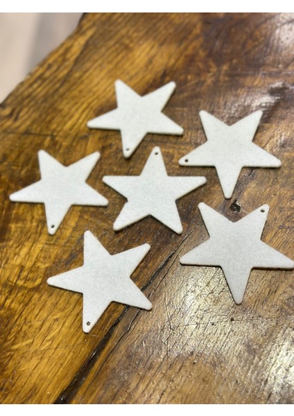 6 Adet Keçe Beyaz Yıldız Arma Dikiş Aksesuarı 8x8 cm fiyatları