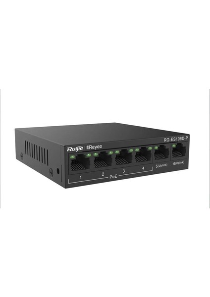 Ruıjıe Reyee RG-ES106D-P 4 Port 10/100 4 Port Poe 2 Port Uplınk 58W Yonetılemez Desktop Swıtch