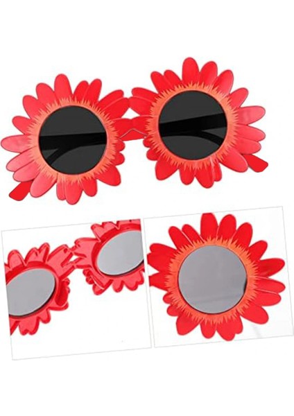 Ieg® Kırmızı Renk Papatya Şekilli Parti Gözlüğü 18X10 cm (4887)
