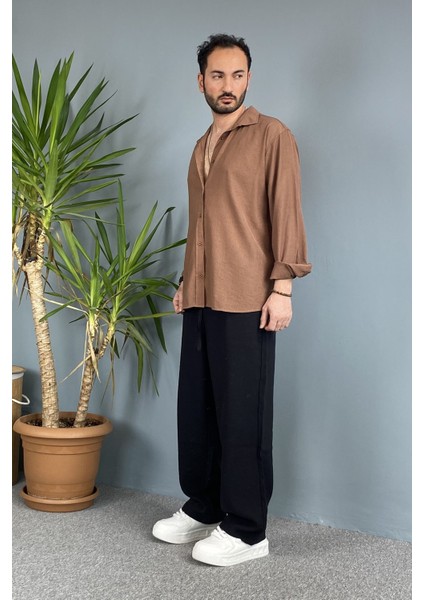 Modal Kumaş Bağcıklı Baggy Pantolon Haki fiyatları