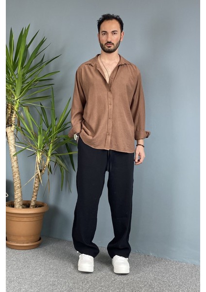 Modal Kumaş Bağcıklı Baggy Pantolon Haki indirimleri