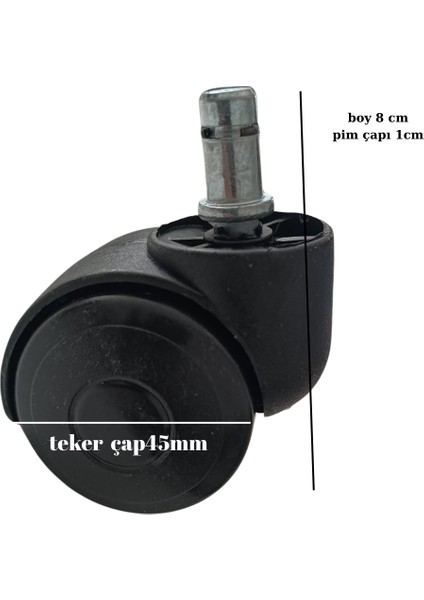 Hırdavat Birosit Ofis Koltuk Siyah Pimli Döner 50LIK Teker