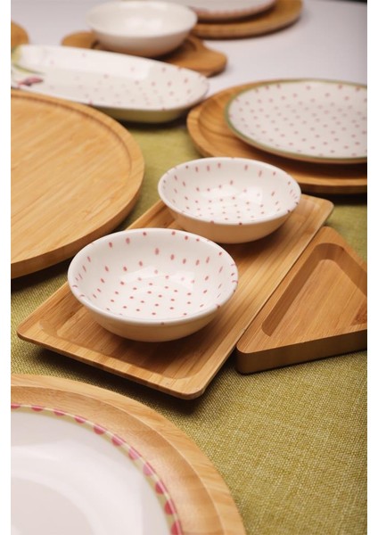 Eden 6 Kişilik 27 Parça Doğal Bambu Porselen Kahvaltı Takımı – Kahvaltı Seti Sunum Seti indirimleri