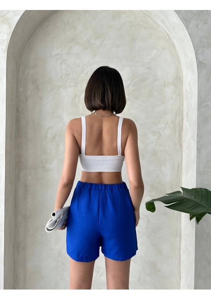 Lvsqvr Fiyonklu Şort Etek Saks S255021 (Beden: M) fiyatları