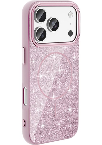 Apple iPhone 17 Pro Max Kılıf M-Safe Şarj Özellikli Parlayan Simli Zr-Okso modelleri