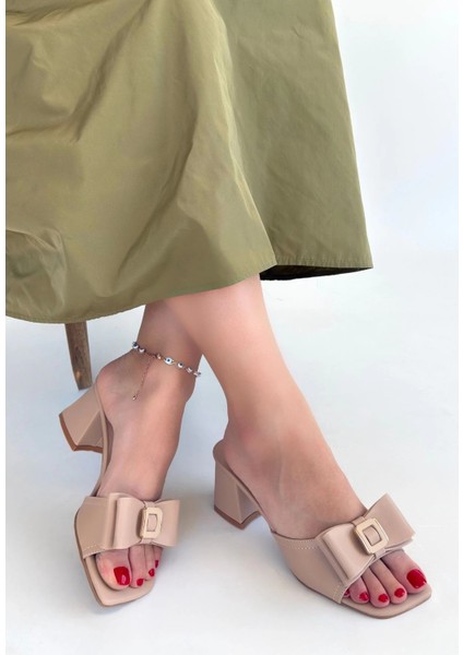 Nrtmsa Veor Nude Cilt Topuklu Terlik (Numara: 38)