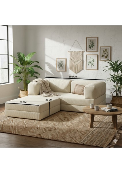 Yeny Fitilli Kadife | Köşe Koltuk | 160X160 Köşe Takımı | Modüler Köşe Takımı | Yataklı L Koltuk | Fitilli Kadife