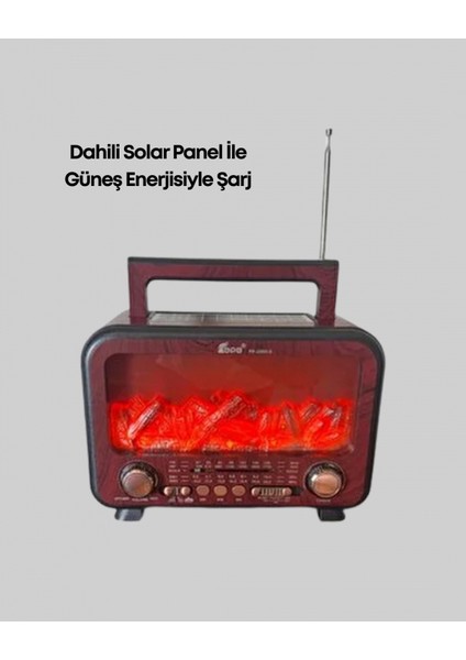 Şömine Alev Işıklı Solar Bluetooth Hoparlör – 7W Güçlü Ses, Fm Radyo modelleri