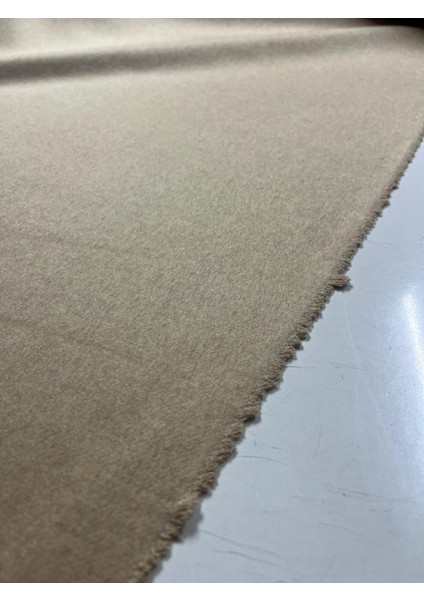 Ithalyan Yün Kaşmir Kumaş Kum Beji Renk Ceket Kaban Giyim Kumaş- Metrelik Çift En 150 cm