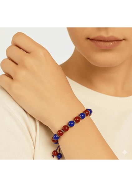 Makrome Örgülü Küre Kesim Bordo Mavi Jade Hematit Doğaltaş Kadın Taraftar Bileklik modelleri