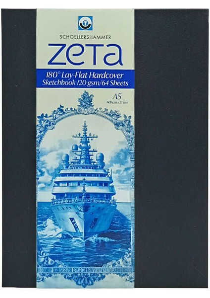 Schoellershammer Zeta 180 Derece Düz Açılabilir Eskiz Çizim Defteri 120 gr A5 64 Yaprak