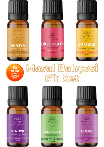 Masal Bahçesi 6'lı Set Oda Kokusu Esansı - Büyülü Çiçekler (6X10ML)