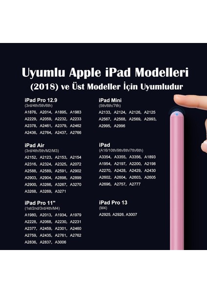 Ipad A16 Air 6/7/8/9/10/11/12. Nesil Avuç Içi Red Palm Rejection Tablet Kalemi Stylus Yazı Çizim Pen fiyatları