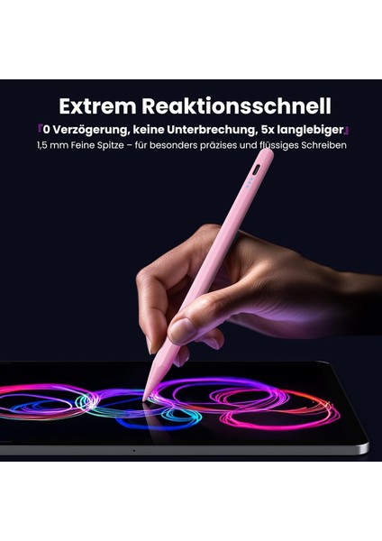 Ipad A16 Air 6/7/8/9/10/11/12. Nesil Avuç Içi Red Palm Rejection Tablet Kalemi Stylus Yazı Çizim Pen