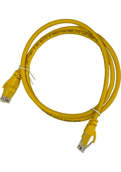 Ager AC-602-010 1mt Utp Cat6 Patch Kablo Sarı Cu, Lszh Awg 26/7