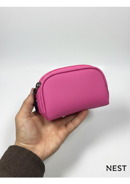Pembe Renk Makyaj Çantası, Bozuk Para Çantası, Takı Çantası