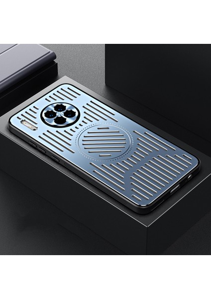 Huawei Mate 30 Kılıfı, Manyetik Metal Isı Dağıtıcı Koruyucu Kılıf-Mavi (Yurt Dışından)