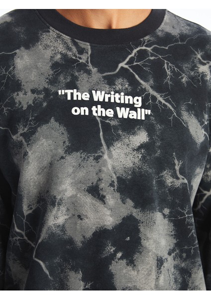 Yeni Sezon Bisiklet Yaka Uzun Kollu Baskılı Erkek Sweatshirt modelleri