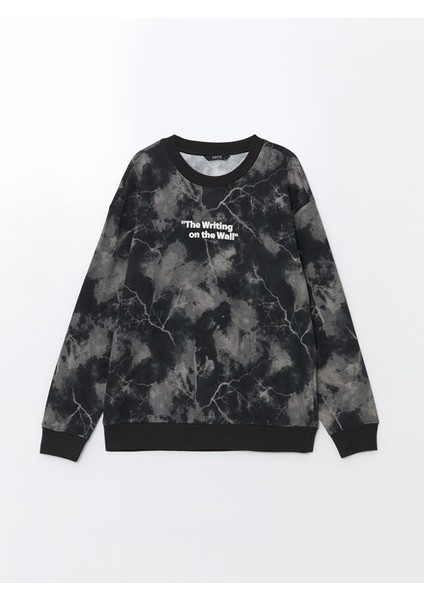 Yeni Sezon Bisiklet Yaka Uzun Kollu Baskılı Erkek Sweatshirt indirimleri