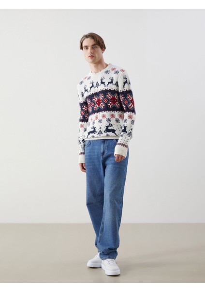 Yeni Sezon Bisiklet Yaka Uzun Kollu Yılbaşı Temalı Erkek Triko Kazak fiyatları