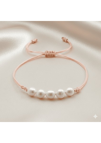 Makrome Örgülü Naturel Kesim Pembe Ipli Sarı Dorika Top Süslemeli Doğal Inci Kadın Bileklik fırsatları