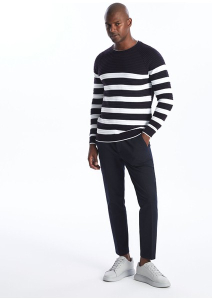 Yeni Sezon Bisiklet Yaka Uzun Kollu Çizgili Erkek Triko Kazak modelleri