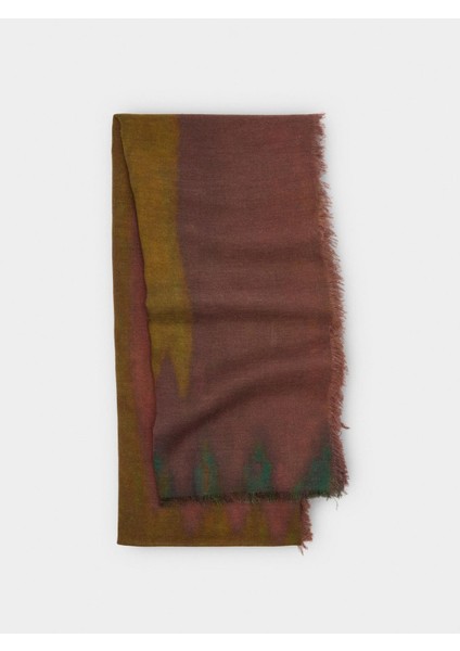 Pamuk ve Yün Karışımı Desenli Atkı