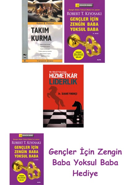 Takım Kurma + Gençler Için Zengin Baba Yoksul Baba + Hizmetkar Liderlik (Cep Boy)
