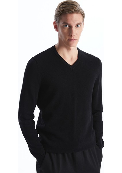 Yeni Sezon V Yaka Uzun Kollu Erkek Triko Kazak