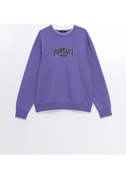 Yeni Sezon Bisiklet Yaka Baskılı Erkek Kalın Sweatshirt indirimleri