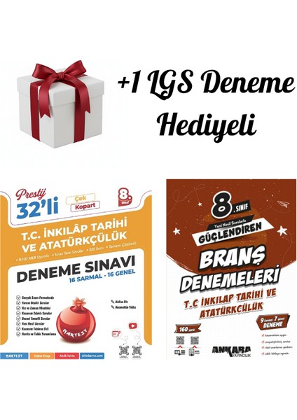 Nartest ve Ankara 8.sınıf (Lgs) Inkılap Tarihi, Güçlendiren Branş Denemeleri + 1 Lgs Deneme Hediyeli