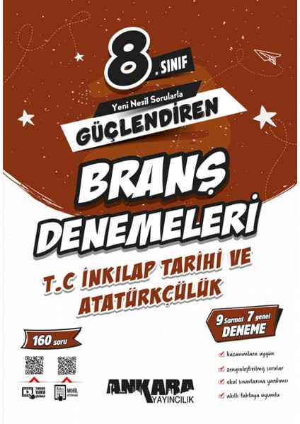 Nartest ve Ankara 8.sınıf (Lgs) Inkılap Tarihi, Güçlendiren Branş Denemeleri + 1 Lgs Deneme Hediyeli modelleri