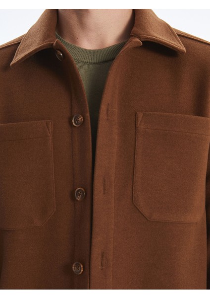 Yeni Sezon Regular Fit Uzun Kollu Kaşe Erkek Gömlek Ceket modelleri