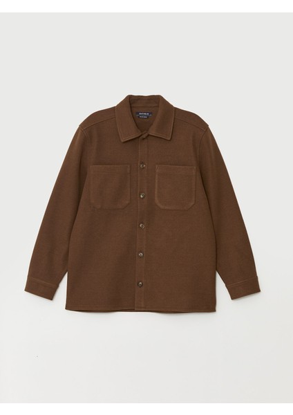 Yeni Sezon Regular Fit Uzun Kollu Kaşe Erkek Gömlek Ceket indirimleri