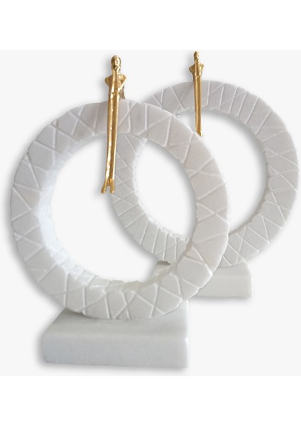 Mermer Dekoratif Obje Seti 2’li – El Yapımı Doğal Taş Modern Ev ve Ofis Dekor Ürünü fiyatları