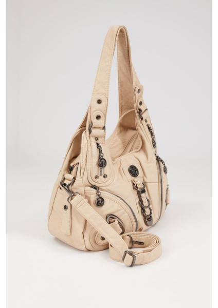 Metal Detaylı Omuz Askılı Kadın Çanta 930263 Krem modelleri