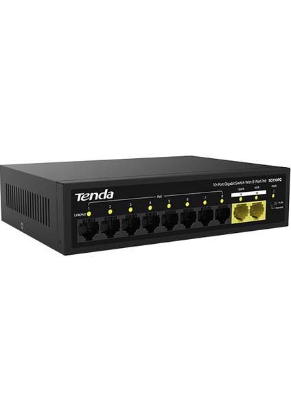 Tenda SG110PC 10 Port 10/100/1000 8 Port Poe 2 Port Uplınk 100W Yonetılemez Desktop Swıtch
