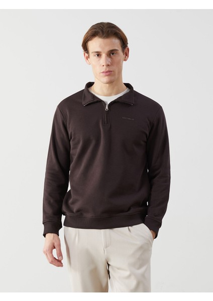 Yeni Sezon Dik Yaka Uzun Kollu Baskılı Erkek Sweatshirt