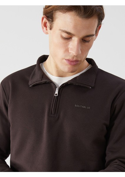 Yeni Sezon Dik Yaka Uzun Kollu Baskılı Erkek Sweatshirt modelleri