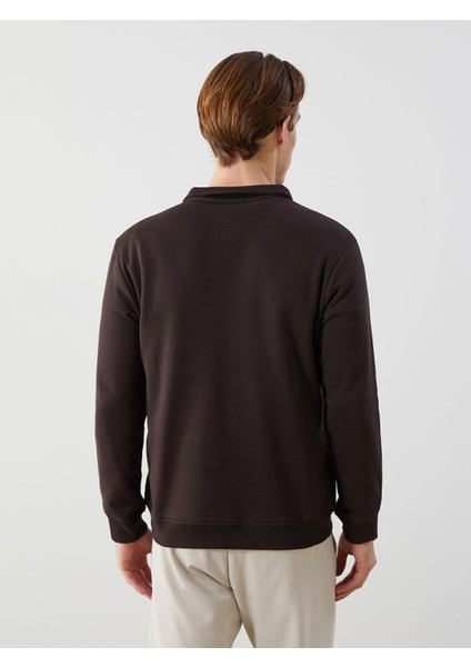 Yeni Sezon Dik Yaka Uzun Kollu Baskılı Erkek Sweatshirt fırsatları