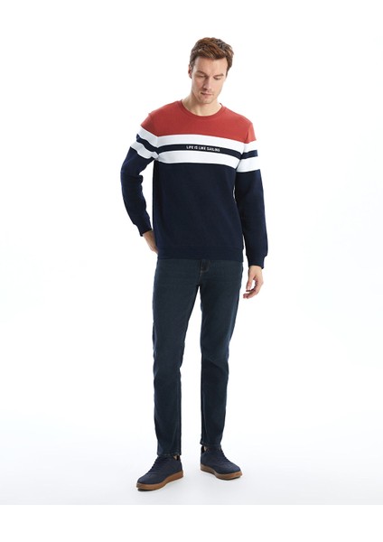 Yeni Sezon Bisiklet Yaka Uzun Kollu Renk Bloklu Erkek Sweatshirt fiyatları