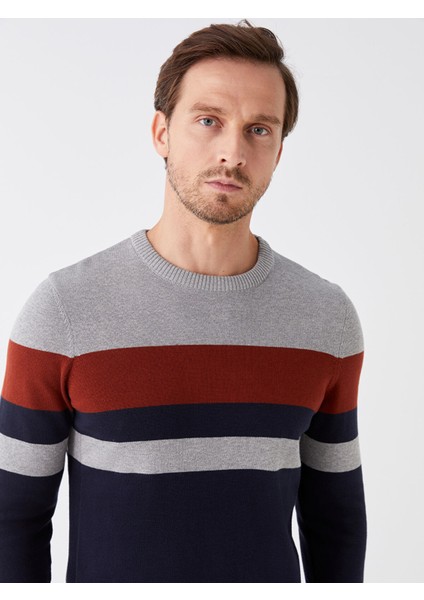 Yeni Sezon Bisiklet Yaka Uzun Kollu Renk Bloklu Erkek Triko Kazak fiyatları