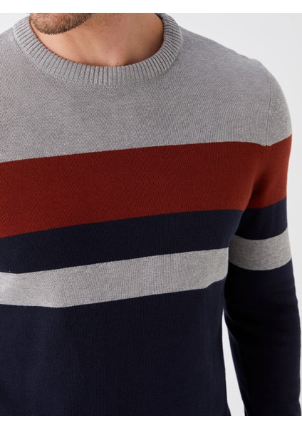 Yeni Sezon Bisiklet Yaka Uzun Kollu Renk Bloklu Erkek Triko Kazak fırsatları