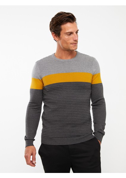 Yeni Sezon Bisiklet Yaka Uzun Kollu Renk Bloklu Erkek Triko Kazak fiyatları