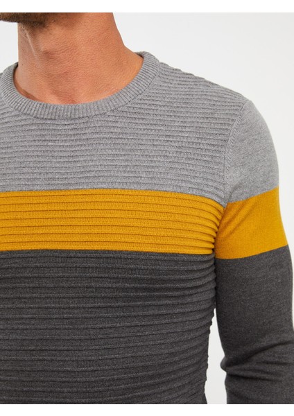 Yeni Sezon Bisiklet Yaka Uzun Kollu Renk Bloklu Erkek Triko Kazak fırsatları