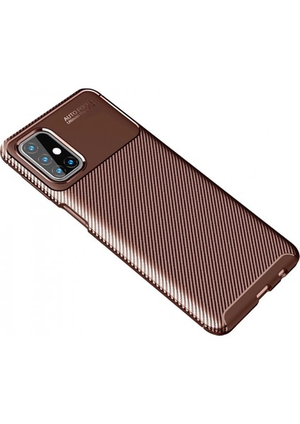 Ieg Samsung Galaxy M31S Kılıf Auto Focus Karbon Kapak - Kahverengi fiyatları