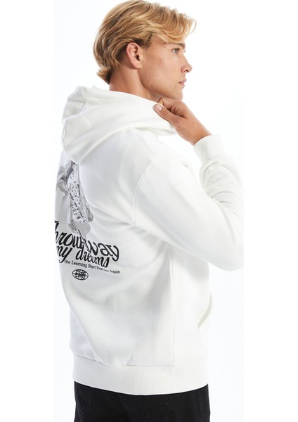 Yeni Sezon Uzun Kollu Baskılı Erkek Kalın Hoodie